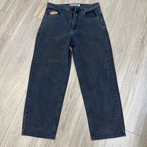 VGT Y2K Empyre Jeans Mens 28 Black Denim Relaxed Straight Charcoal Wash Skater
